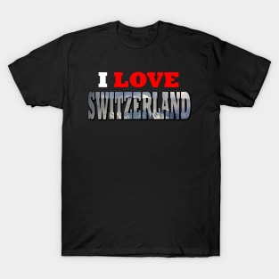 I Love Switzerland Snow Capped Mountain T-Shirt